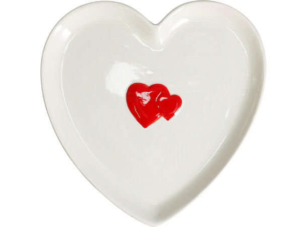 Tallerken keramikk rød hvit 20cm 3ass Forpakning: 12stk 