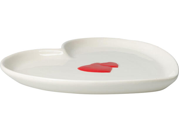 Tallerken keramikk rød hvit 20cm 3ass Forpakning: 12stk 