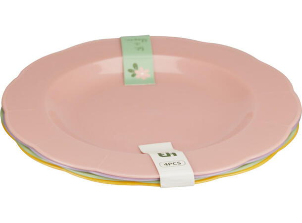 Tallerken pastell av PP 4stk 24cm 4ass Dia: 24cm Vekt: 71g 
