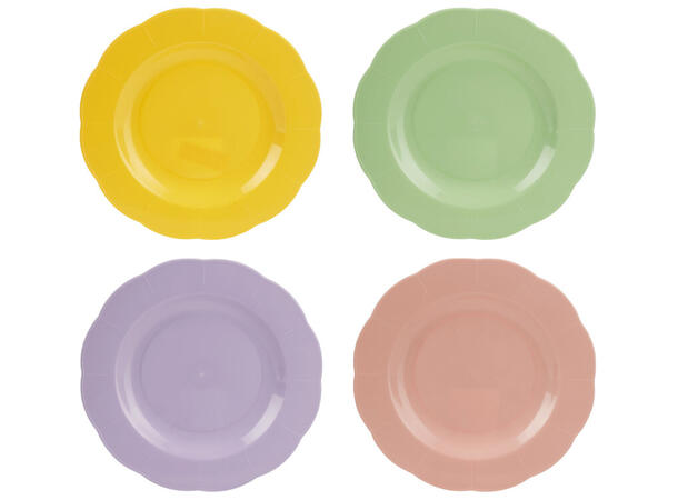 Tallerken pastell av PP 4stk d:24cm 4ass Vekt: 71g 