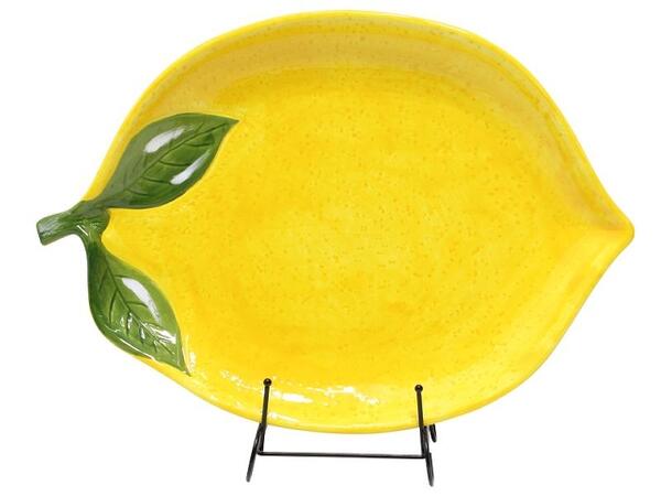 Tallerken sitron gul keramikk 24x18cm 