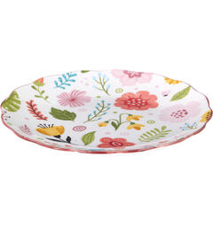 Tallerken sommerblomst 21cm Forpk 6stk