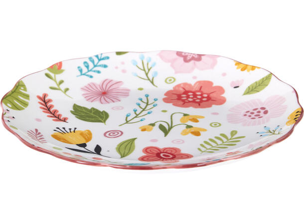 Tallerken sommerblomst 21cm Forpk 6stk 