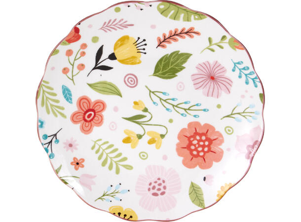 Tallerken sommerblomst 21cm 