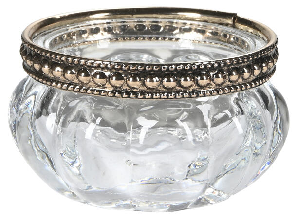 Telysestake blank glass m/gull 6x3,5cm 