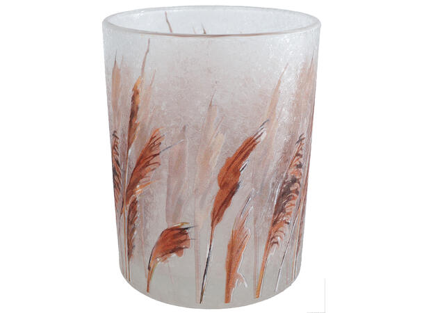 Telysholder glass m/strå 10x10x12,5cm Forpakn.6stk 