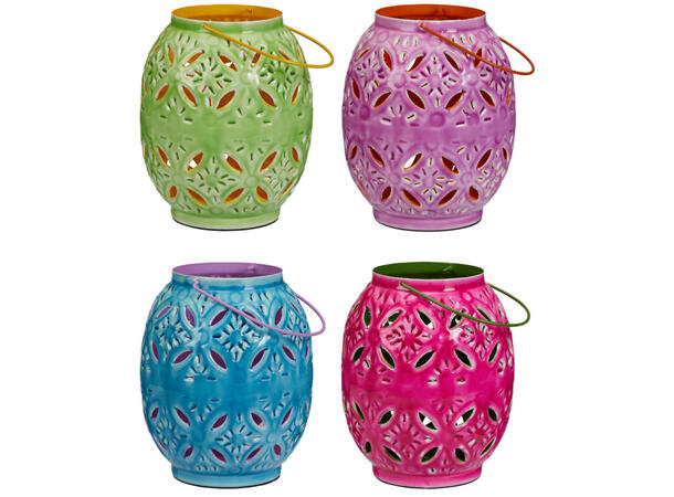 Telyslykt metall 17x15x18cm 4ass 