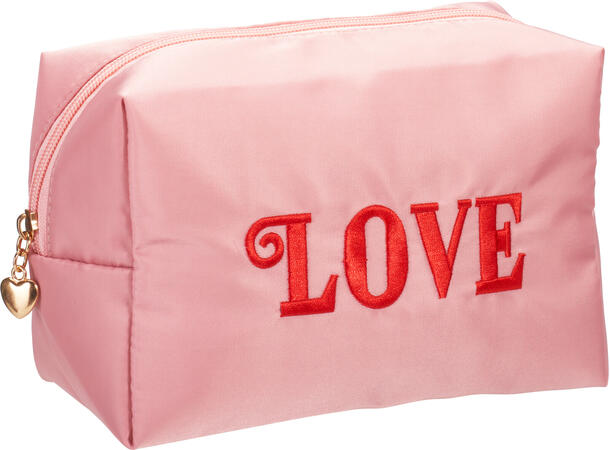 Toalettmappe rød/rosa 21x10x13cm 2ass 