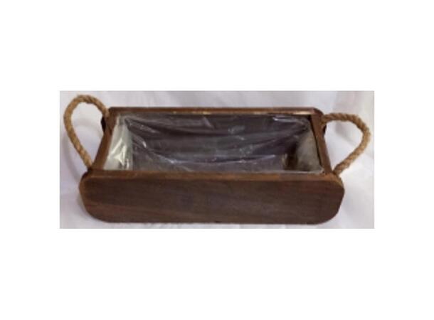 Trekasse brun 40x15,5x9,5cm Med plast 