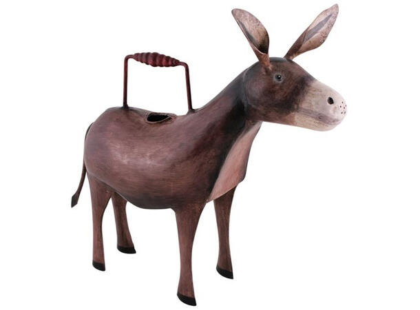 Vannkanne Esel brunt metall 38x16x35 cm 