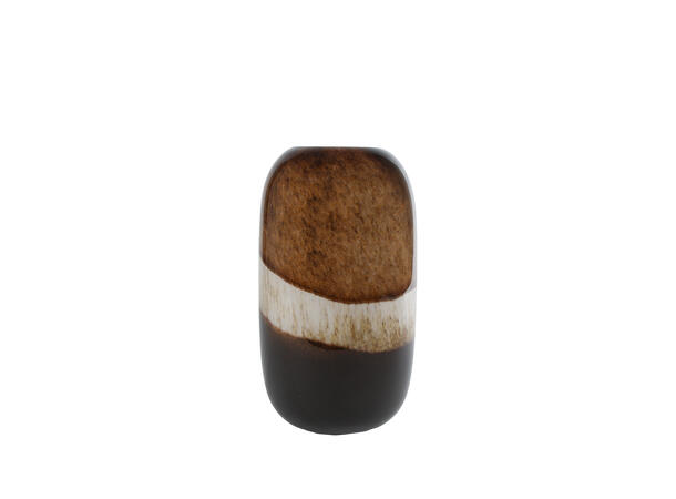 Vase beige/brun glass 14,5x14,5x25,5cm 