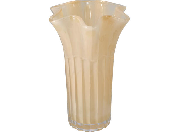 Vase blomsterformet topp h: 25cm 3 ass Rosa, grønn, sand str: 16,5x8,5x25cm 