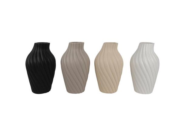 Vase jordfarger keramikk 13x22cm 4ass 