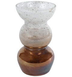 Vase klart/brunt glass 8x8x18cm