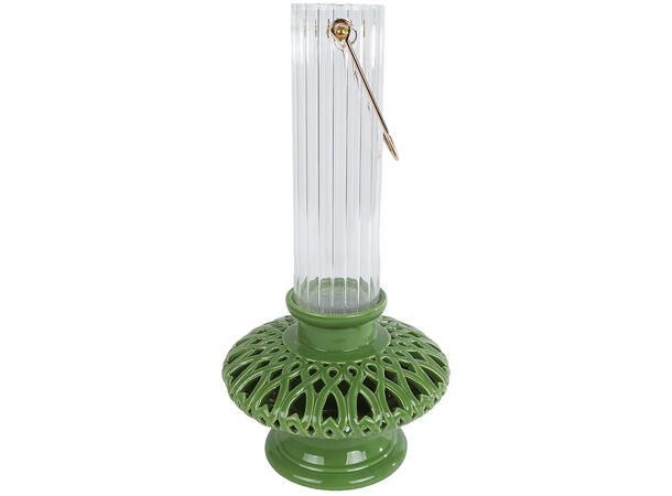 Vase lampeform grønn keramikk 17,5x31cm 