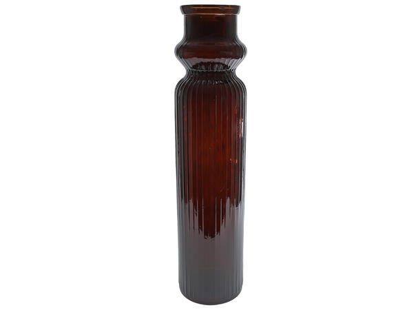Vase mørk brunt glass 18x18x76,5cm 