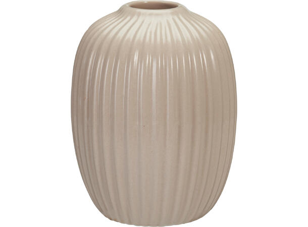 Vase sandfinish stripemønster 3ass s/3 Krem 7x9cm Sand 8,5x5, 5cm Brun 8x7cm 