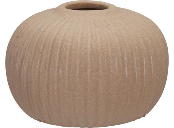 Vase sandfinish stripemønster 3ass s/3 Krem 7x9cm Sand 8,5x5, 5cm Brun 8x7cm 