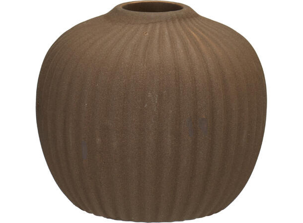Vase sandfinish stripemønster 3ass s/3 Krem 7x9cm Sand 8,5x5, 5cm Brun 8x7cm 