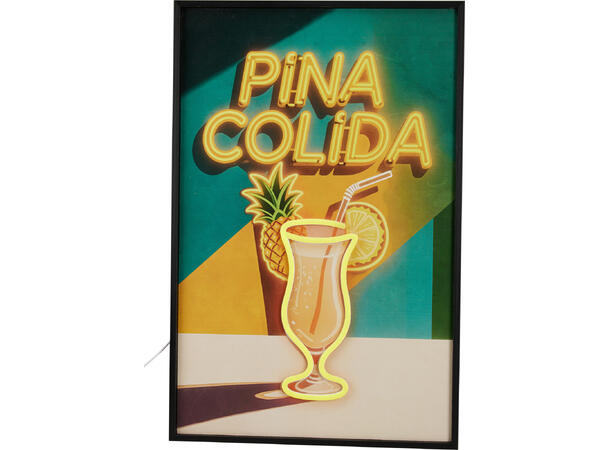 Veggdekor LED cocktail 38x58cm 4ass 