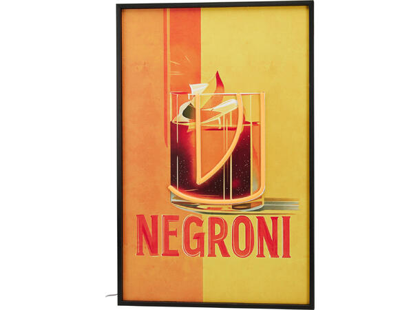 Veggdekor LED cocktail 38x58cm 4ass 