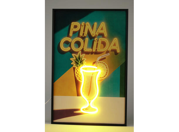 Veggdekor LED cocktail 38x58cm 4ass 