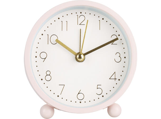 Vekkerklokke m/kulefot 10cm 4ass Batteri: 1xAA ikke inkl 