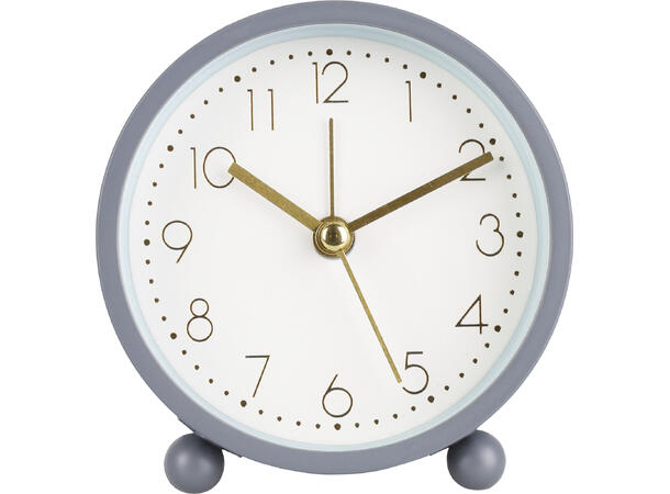 Vekkerklokke m/kulefot 10cm 4ass Batteri: 1xAA ikke inkl 