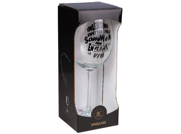 Vinglass Ingenting...flaske vin h:23cm Volum: 480ml. Kommer i gaveeske. Forpk 6 