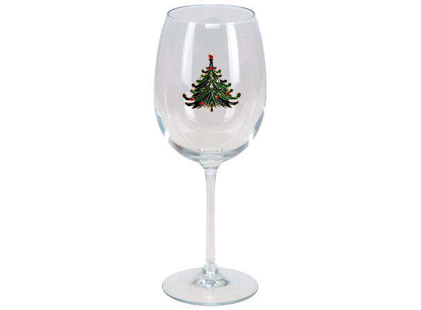 Vinglass blankt m/dekor juletre h:22,5cm Volum: 480ml. Kommer i gaveeske. Forpk 6 