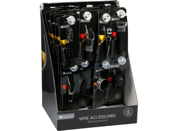 Vintilbehør i display med 8 ulike deler Display med 54 stk 