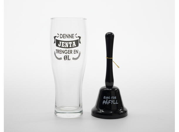 Ølglass m/bjelle Billig terapi 0,5l 16cm Bjelle: Ring for påfyll 