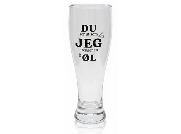 Ølglass m/coaster Du Jeg ØL 0,5l 21cm 