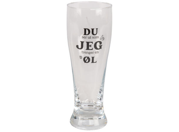 Ølglass m/coaster Du Jeg ØL 0,5l 21cm 