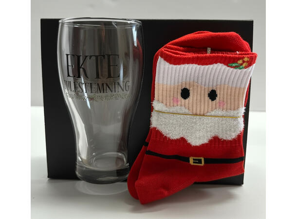 Ølglass m/sokk Julestemning 0,5l 16cm 