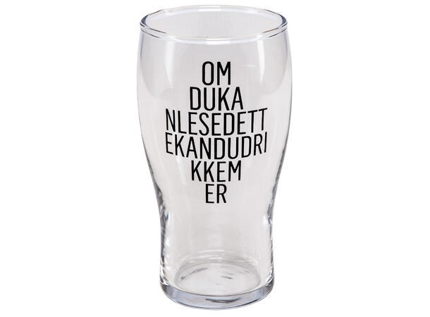 Ølglass m/åpner OmDuKanLese 0,5L 16cm Volum: 570ml. Tåler oppvaskmaskin 
