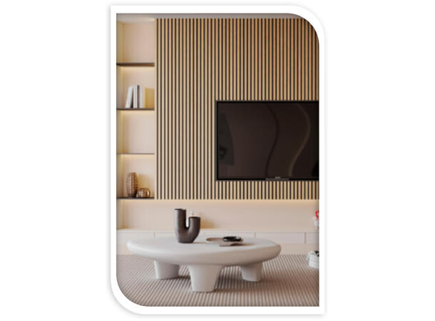 Akustikkpanel natur MDF 60x30cm 4stk 
