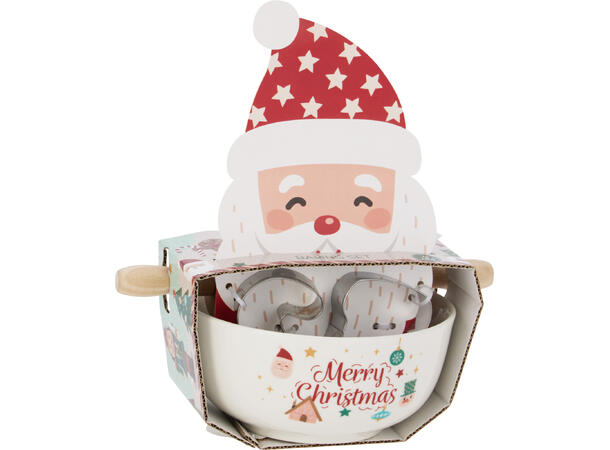 Bakesett Skål Kjevle og 3 former 2ass 5 deler 