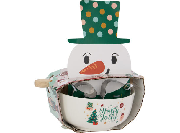 Bakesett Skål Kjevle og 3 former 2ass 5 deler 