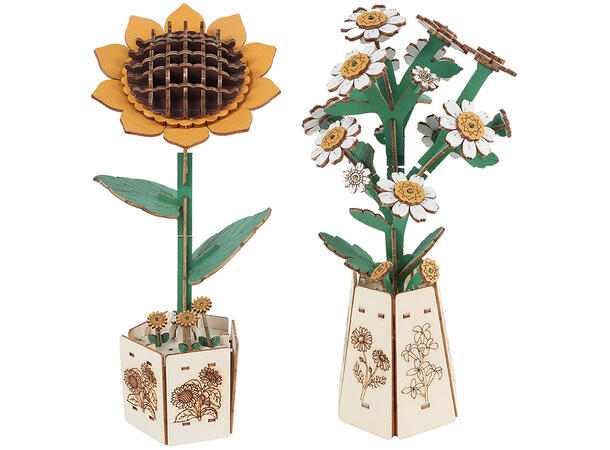 Blomster byggesett DIY 20,5cm 4ass Display 12stk 