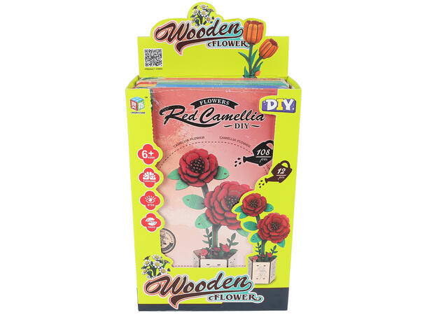 Blomster byggesett DIY 20,5cm 4ass Display 12stk 