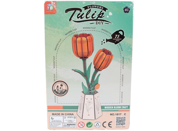 Blomster byggesett DIY 20,5cm 4ass Display 12stk 