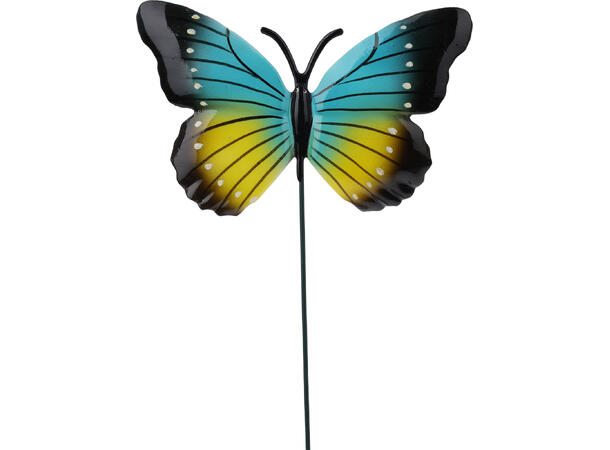 Blomsterpinne sommerfugl PP 15x55cm 4ass Display med 36stk 