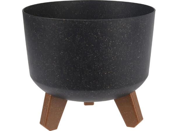 Blomsterpotte ECO sort m/bein 20x17,5cm 