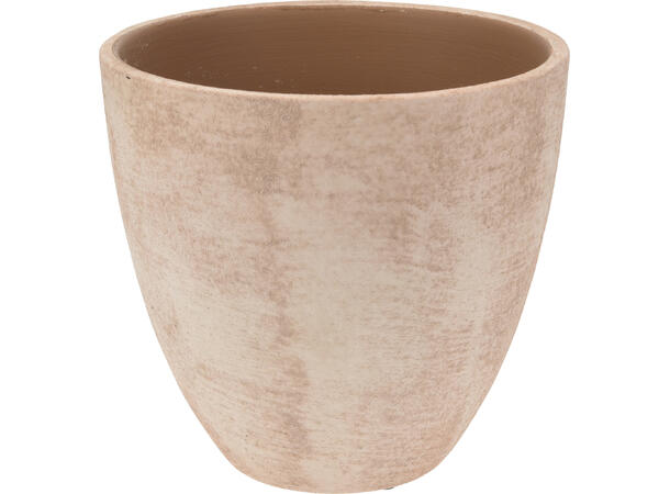 Blomsterpotte keramikk beige runde s/3 13x13,16x16,20x20cm 