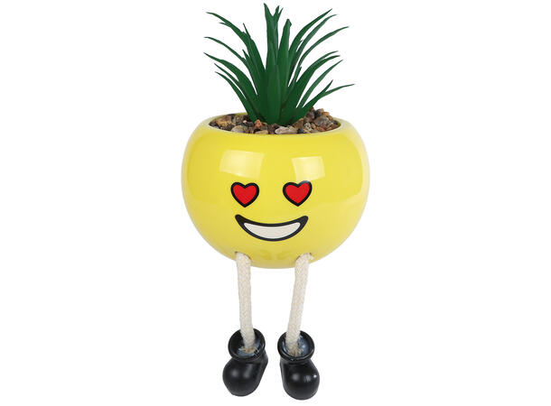 Blomsterpotte smilefjes 9x9x13cm 4ass Forpk 12stk Keramikk 