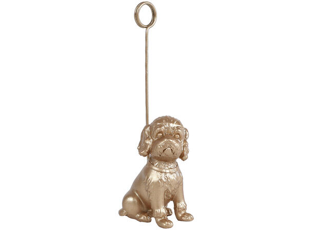 Bordkort holder m/klype gull 13cm 3ass Polyresin/metall 