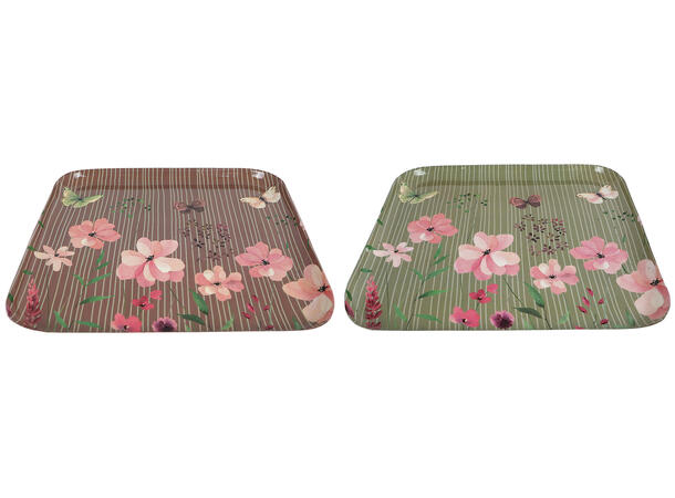 Brett grønn/rosa metall 20x20cm 2ass 