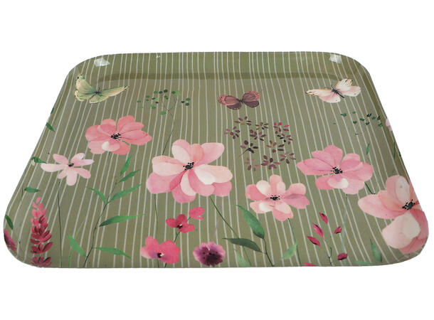 Brett grønn/rosa metall 20x20cm 2ass 