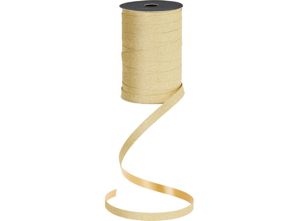 Bånd pakkebånd spole gull m/glitter 100m 10mm bredde Polypropylen 